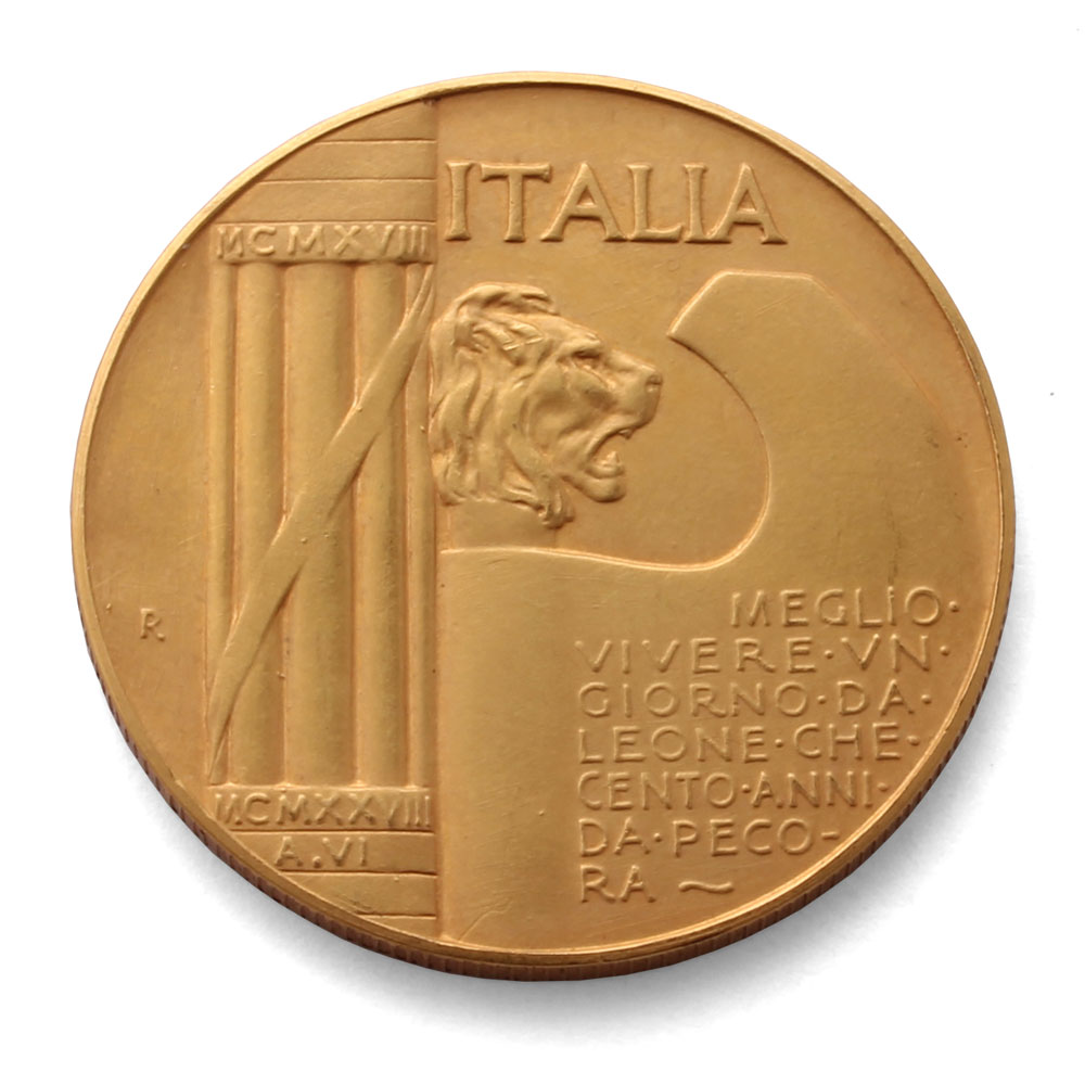 1928 Italian 20 Lire Gold Coin